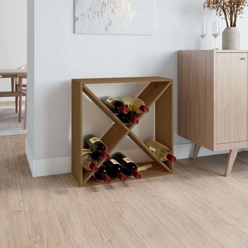 Ormarić za vino boja meda 62x25x62 cm od masivne borovine Slike