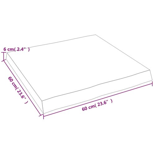 Stolna ploča 60x60x(2-6) cm od hrastovine sa živim rubom Slike