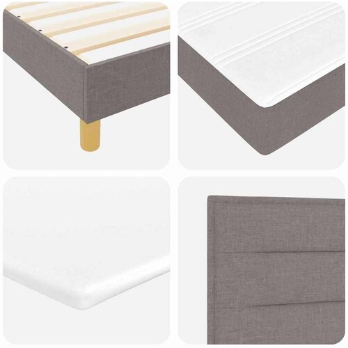 Box spring krevet Sivo-smeđa 140 x 190 cm tkanina - Sivo-smeđa 140 x 190 cm Dizajn linija Slike