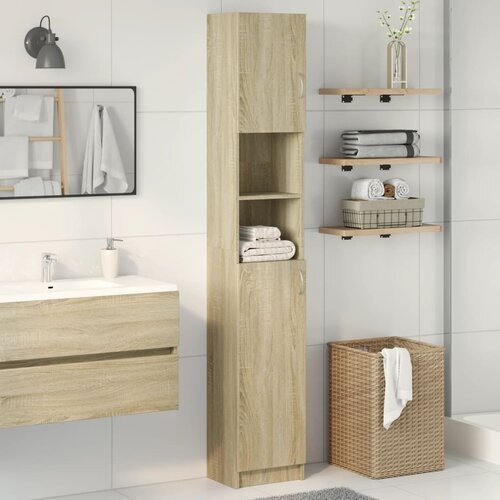 vidaXL Kopalniška omarica sonoma hrast 32x25,5x190 cm iverna plošča Cene