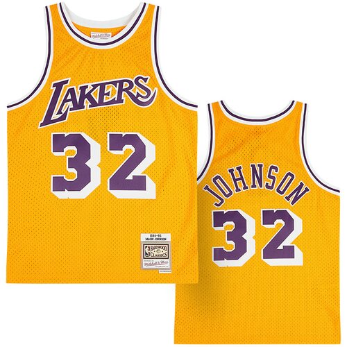 Mitchell And Ness Magic Johnson 32 Los Angeles Lakers 1984-85 Mitchell &amp;amp; Ness Home Swingman dres Slike