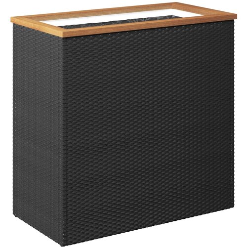 Maison Chic Vrtno korito - Lonček za rože črno 80x40x80 cm poli ratan, (22057420) Slike