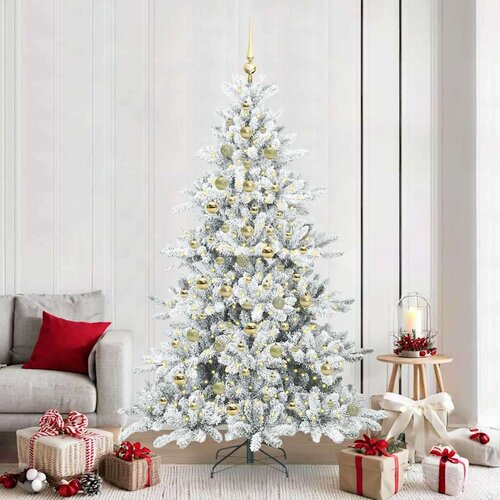 vidaXL Umjetno božićno drvce s nogom with LEDs s stalakom 210cm PVC Cene
