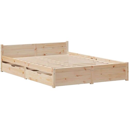 VidaXL Okvir kreveta bez madraca 140 x 190 cm od masivne borovine Slike