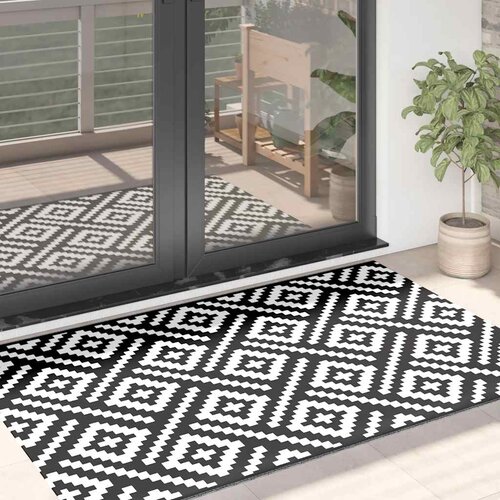 Vanjski tepih ARAKIL bijelo-crni 120 x 180 cm PP Cijene