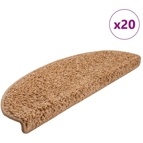  Prostirke za stepenice 20 kom 65x21x4 cm bež poluokrugle velike Cene