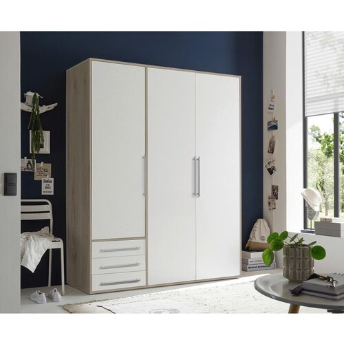 Modern Living omara s klasičnimi vrati lyss, bela, hrast, 155 cm Slike