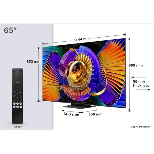 Tcl Televizor 65C7L/SQD-MiniLED/65"/4K UHD/144Hz/Google TV/Bang&Olufsen/crna Cene