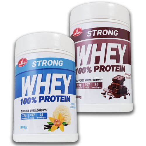 Olympic Whey Protein Strong, Vanila i Čokolada, 840 g, 2 komada Cene