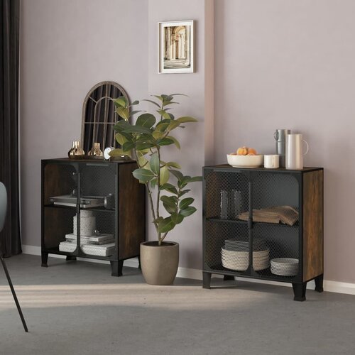 The Living Store Ormarići za pohranu 2 kom rustično smeđi 72x36x82 cm metal/MDF Cijene