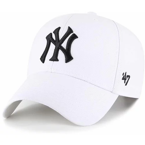 47 Brand Kapa iz mešanice volne MLB New York Yankees bela barva, B-MVPSP17WBP-WHM