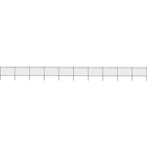  Vrtna ograda s obručem na vrhu Čelik 1781 5 x 120 cm Crna - Crna 1 1781.5 cm 120 cm Cene