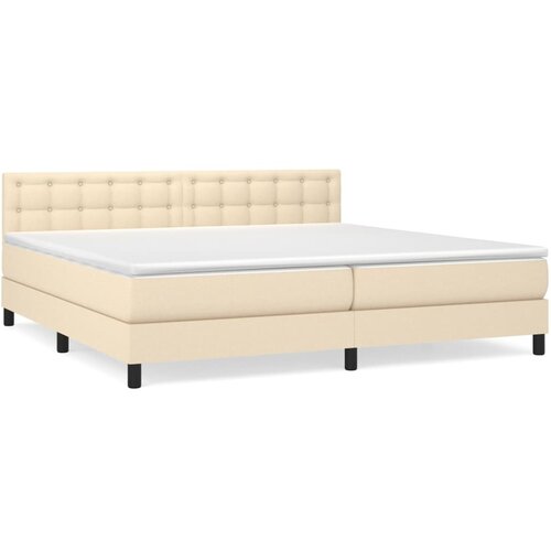 Maison Chic Box spring postelja - Vzmetna postelja z vzmetnico krem 200x200 cm blago SL12987, (21884431) Cene