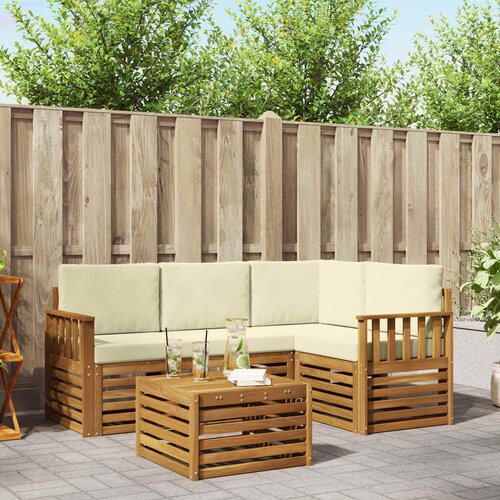  Set vanjskih sofa 5 kom. Prirodna i krem Poliester Cene