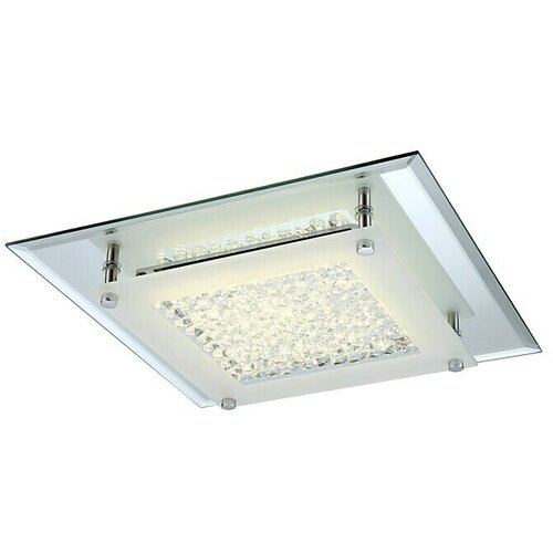 Globo LED stropna svjetiljka (12 W, D x Š x V: 28 x 28 x 6 cm, Krom, Prozirno, Opal, Neutralno bijelo) Cijene
