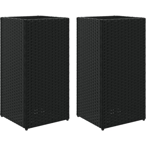 VidaXL Vrtne sadilice 2 kom crna 30 x 30 x 60 cm od poliratana Slike