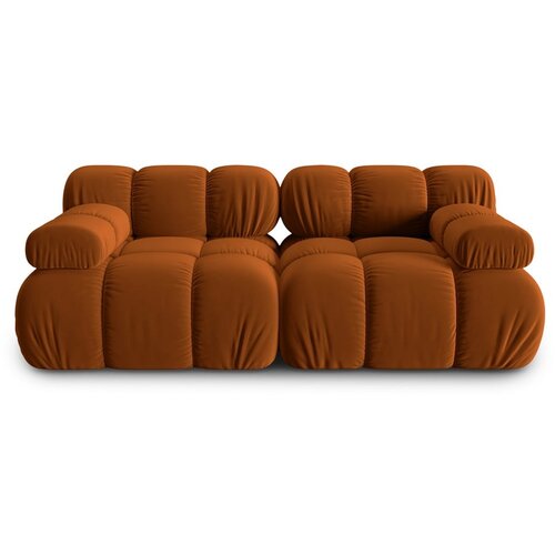 Micadoni Home oranžna žametna sedežna garnitura 188 cm bellis &amp;ndash; Slike