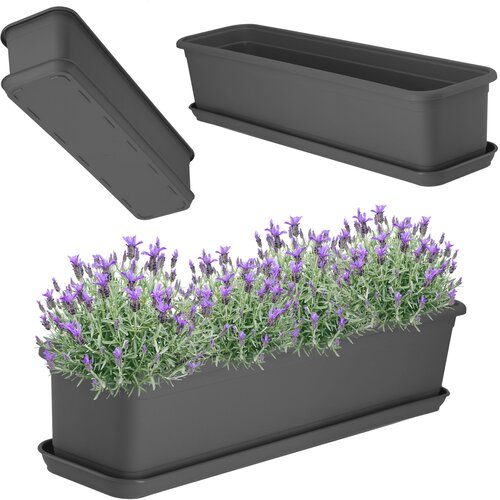 KADAX Balkonsko korito 60 cm Cvetlični lonec Stojalo za cvetlične lončke Stojalo za balkonske rože, (5000353238) Slike