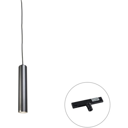 QAZQA Dizajnerska viseča svetilka črna vklj. adapter za tirnico 1-fazna - Slimline Tuba Small Slike