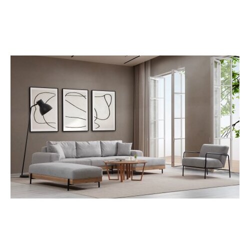 Atelier Del Sofa ugaona garnitura Eti Oak Right Grey Slike