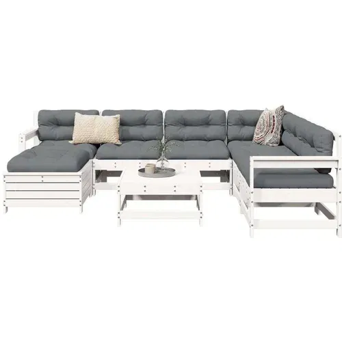 8-dijelni set vrtnih sofa bijeli od masivne borovine 8-dijelni set vrtnih sofa bijeli od masivne borovine