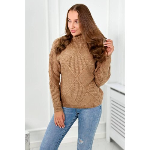 Kesi Sweater over the head made of Camel diamonds Slike