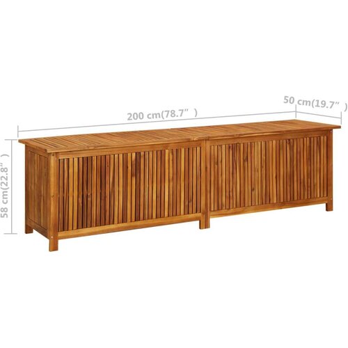 VidaXL Vrtna kutija za pohranu 200 x 50 x 58 cm masivno bagremovo drvo Slike