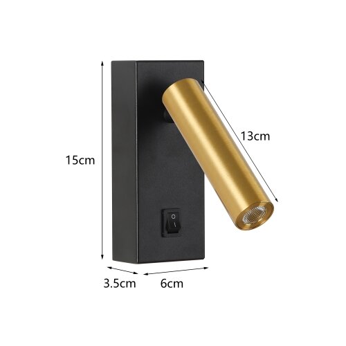  Brilagi - LED zidno spot svetlo MAYA LED/3W/230V 4000K crna/zlatna Slike