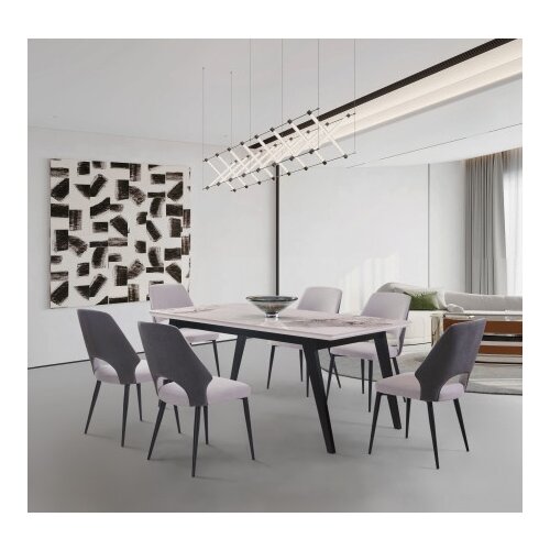 Art Invest Trpezarijski sto Skala bela keramicka pl/Crne drvene noge 755x900x1800 mm Cene