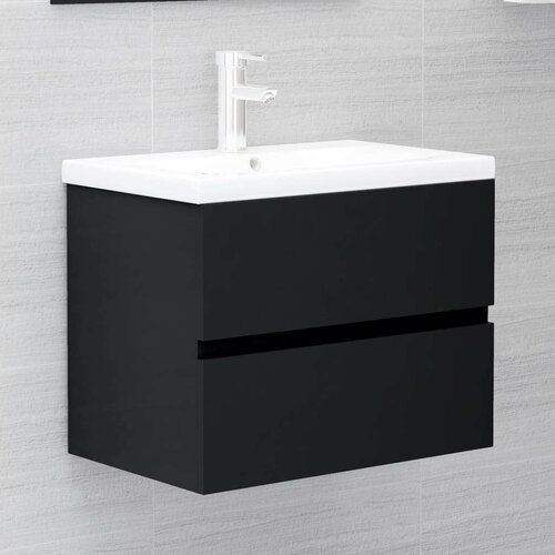 Ormarić za umivaonik crni 60 x 38 5 x 45 cm od iverice Cijene