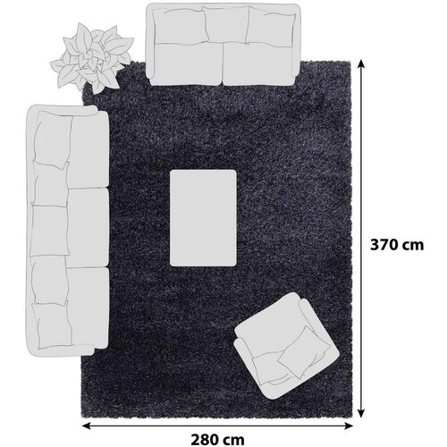 XXXL Preproga Fluffy, 280x370cm, Antracit Slike