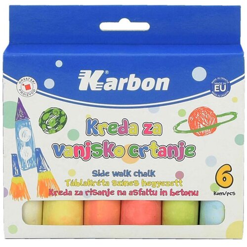 Karbon Kreda Jumbo, barvna, 6 kosov Slike