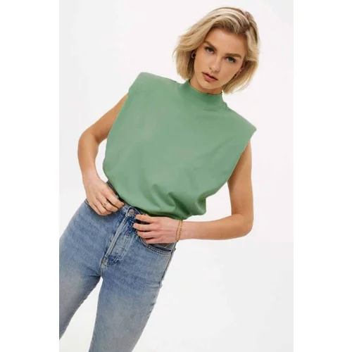 Madmext Women's Mint Green Padded T-Shirt Sh032