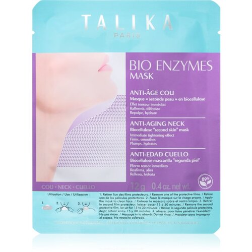 Talika Bio Enzymes Anti-Aging Neck Mask maska iz platna z učvrstitvenim učinkom 12 g Slike