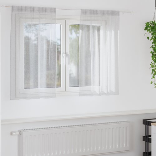 vidaXL Zavese z zavesami 2 pcs Svetlo siva 140 x 140 cm Poliester Cene