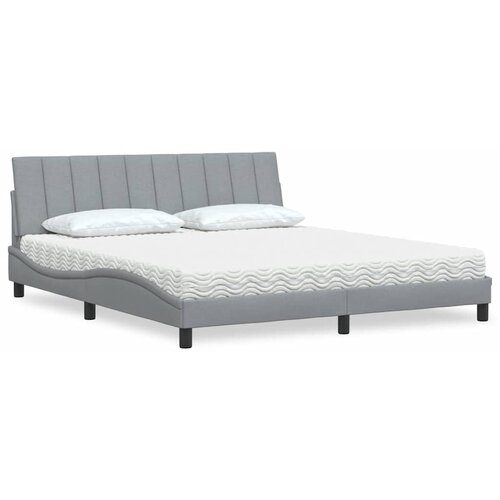  Krevet s madracem Hanko svjetlosivi 180x200 cm od tkanine Cijene