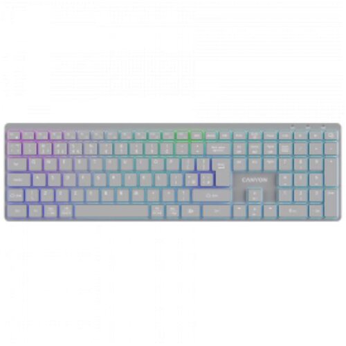 Canyon tastatura CNS-Hbtk11G UK/SAD, RGB, dvostruki način rada, bežična, siva Cijene