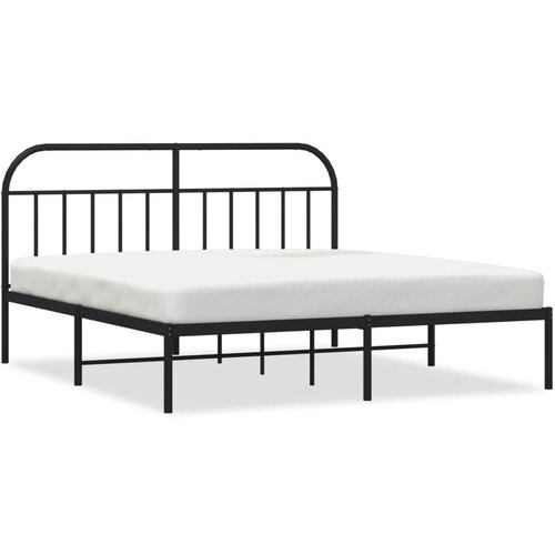 Maison Chic Kovinski Posteljni okvir - Dvoposteljna postelja - Zakonska postelja z vzglavjem črn 180x200 cm, (21692823) Cene
