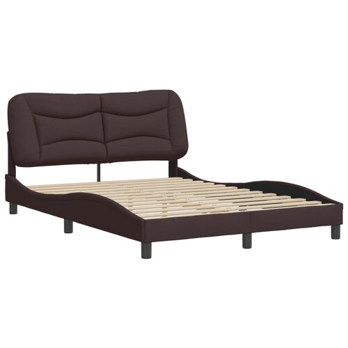 vidaXL Posteljni okvir z vzglavjem temno rjav 140x190 cm blago, (21088943) Cene
