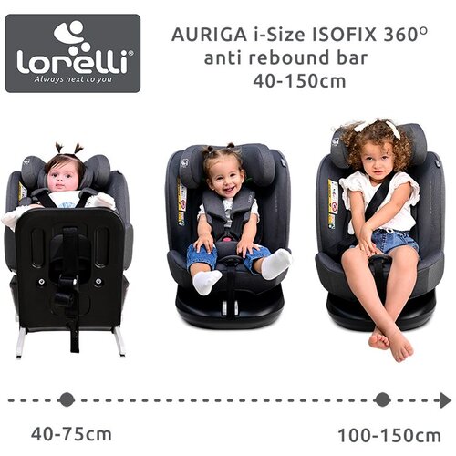 Lorelli AURIGA autosjedalica i-Size Isofix 360 40-150 cm, Grey Slike