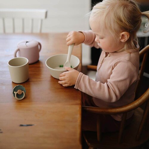 Mushie Fork and Spoon Set pribor Powder Blue 2 kos Slike