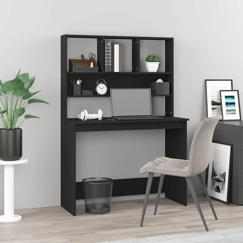 Radni stol s policama crni 102 x 45 x 148 cm konstruirano drvo Cijene
