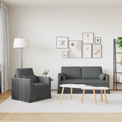  Set sofe 2 pcs Tamno siva 158 x 78 x 80 cm tkanina Slike