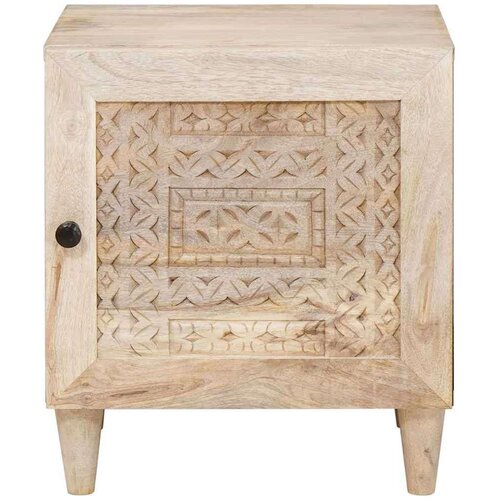 VidaXL Noćni ormarić Bež 40 x 33 x 46 cm masivno drvo manga Slike