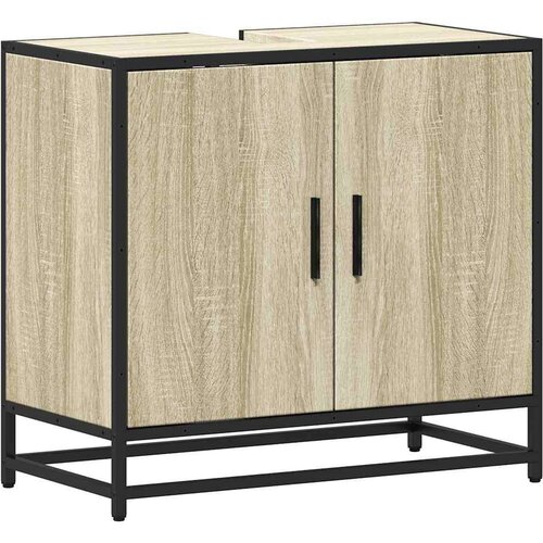 VidaXL Kupaonski ormarić za umivaonik boja hrasta 65x33x60 cm drveni Slike