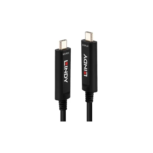 Lindy priključni kabel USB-C™ utikač, USB-C™ utikač 30 m crna 38505 USB-C™ Display kabel