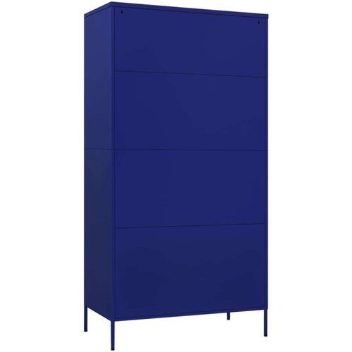 VidaXL Garderobna omara mornarsko modra 90x50x180 cm jeklo Slike