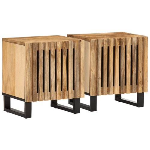 vidaXL Noćni ormarići 2 kom 40x34x46 cm od masivnog grubog drva manga Cene