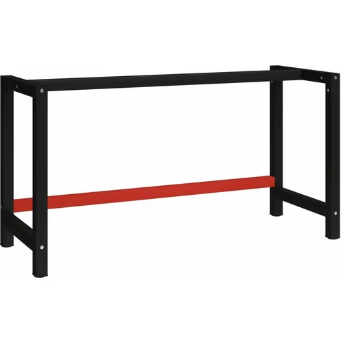  za radni stol metalni 150 x 57 x 79 cm crno-crveni