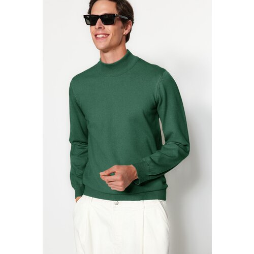 Trendyol Khaki Regular Half Turtleneck Plain Knitwear Sweater Slike